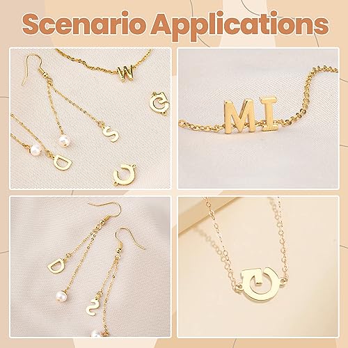 26Pcs 18K Gold Filled A-Z Alphabet Letters Charms for Jewelry Making, Initial A-Z Alphabet Charm Pendant Beads, Slide Glitter Pendants for Women DIY Bracelet Necklace Earrings Choker Making - color: Style B