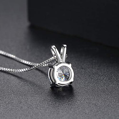 Dainty Solitaire Necklaces Stud Earrings Set For Women,White Gold Plated Simple Prom Jewelry Set Cubic Zirconia Pendant Choker Necklace And Earring Sets Wedding Jewelry For Bridal - color: 4 Prong necklace stud set