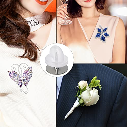 400pcs PVC Rubber Pin Backs Heliltd Butterfly Clutch Pins Tie Tacks Blank Pins for Uniform Badges Backing Holder Clasp Lapel Pin Enamel Pins(200 Sets, Clear) - color: Clear