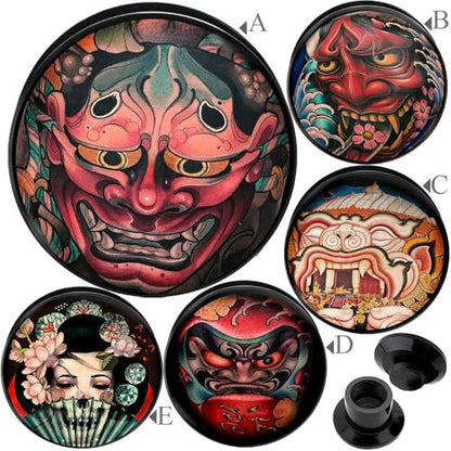 (1 Pair ONLY) Acrylic Flesh Tunnel Screw Fit Ear Gauge Earring Ear Piercing available size 2g (6mm) to 1 3/16" (30mm) Please Choose Size And Color - color: M01, size: 1 = 25mm