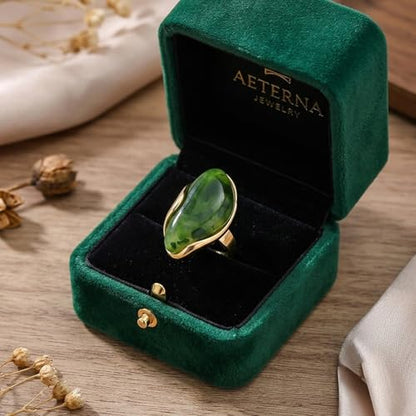 Colorful Chunky Statement Ring for Women Large Oval Acrylic Ring Boho Geometric Finger Ring Summer Beach Jewelry Gifts - color: Green