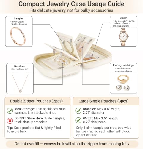 Mkono Travel Jewelry Case Mini Travel Jewelry Organizer Pouch with 5 Pages | Double Sided Velvet Pages, PU Shell, Adjustable Ring Binders, PVC Windows, Storage for Necklaces Earrings Rings Bracelets