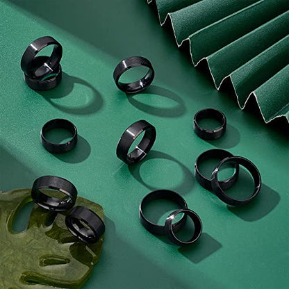UNICRAFTALE Stainless Steel Classical Plain Stackable Wedding Band Ring Blank Wedding Ring Cool Simple Band For Women and Men Gifts for Special Occasions - color: Black