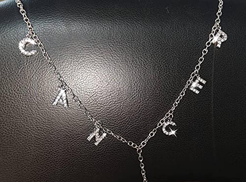 Women Sexy Rhinestone Waist Body Chain Crytal Sexy Letter Pendant Belly Waist Chain T-string Thong Body Jewelry - color: Cancer Letter