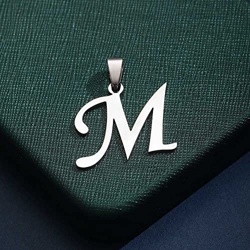Stainless Steel Initial Letter Connector Charms Alphabet Pendant Diy Craft for Jewelry Making Necklaces Bracelets Keychain - color: Stainless Steel M