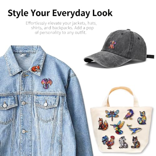 4/6/9/10/12/16/20PCS Cute Enamel Pins Bulk Set, Art Aesthetic Lapel Brooches, Humorous Quote Pins for Backpacks Jackets Hats Bags, Novelty Cool Badges for Women, Men, Teens, Kids - style: 12pcs Animal