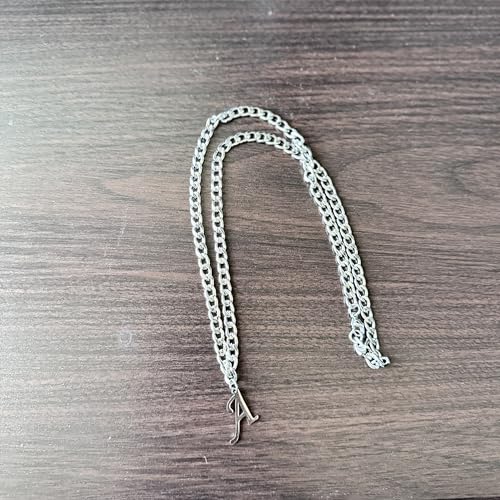 Stainless Steel Initial A-Z Necklace for Men Women,Cuban Chain,Titanium Steel Initial Letter Pendant Charm Necklaces Accessories Jewelry for Woman Man,21 Inch Chain - color: A