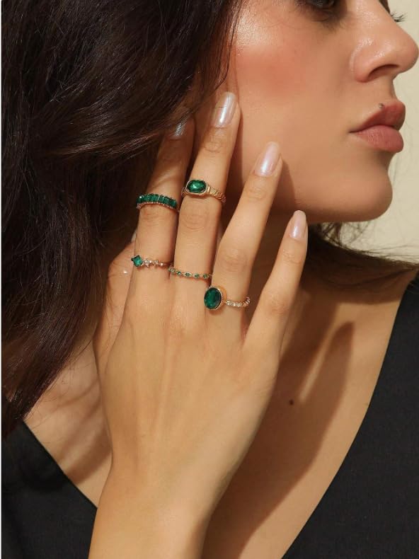 Chunky Stackable Rings Set For Women Open Adjustable Bold Thick Geometric Knuckle Rings Minimalist Statement Jewelry Gift - style: Style 7