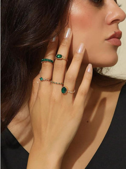 Chunky Stackable Rings Set For Women Open Adjustable Bold Thick Geometric Knuckle Rings Minimalist Statement Jewelry Gift - style: Style 7