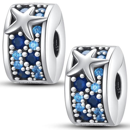 Pandach 925 sterling silver Clip Spacer Charm for Bracelet Clip Lock Stopper Bead Spacer European Openable Beads 2Pcs - style: 2-PAC449