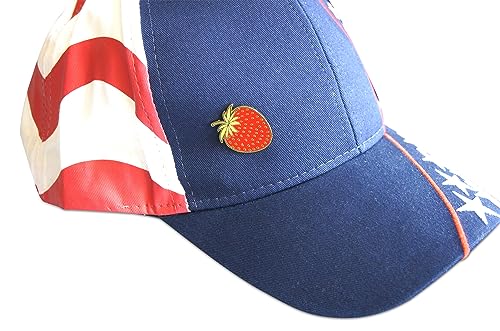 Novel Merk Fruit Lemon, Strawberry, or Orange Appreciation Lapel Pin, Hat Pin & Tie Tack Set with Clutch Back - style: 3-Strawberry