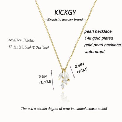 Pearl Necklaces for Women Trendy,Dainty Pearl Pendant Necklace | 14k Gold Plated Elegant Pearl Necklace,Simple Pearl Pendant,Dainty Gold Jewelry,Waterproof Summer Bridal Wedding Accessories - color: GOLD-10