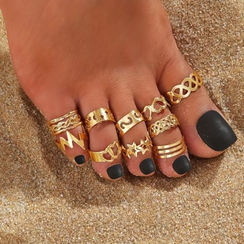 Toe Rings for Women Adjustable Toe Rings for Women Open Toe Ring Summer Beach Foot Jewelry - style: A - G