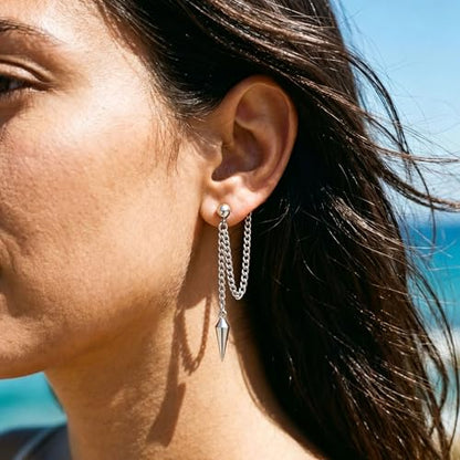 Gold Plated Dangle Earrings Dainty Silver Drop Earring Trendy Long Dangling Wedding Bridesmaid Hoop Diamond Crystal Cute Earring Prom Jewelry Graduation Gifts for Women - color: silver 2