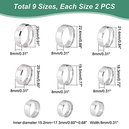 UNICRAFTALE Stainless Steel Classical Plain Stackable Wedding Band Ring Blank Wedding Ring Cool Simple Band For Women and Men Gifts for Special Occasions - color: Stainless Steel Color