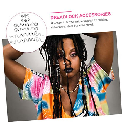 6pcs Dreadlock Hair Jewelry Set Braiding Hair Cuffs Spiral Coils Charms for Women