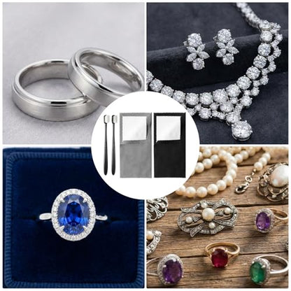 Jewelry Cleaning Cloth, Jewelry Cleaning Brush Silver Polishing Cloth, Sterling Silver Polishing Cloths Clean Brush for Silverware, Diamonds
