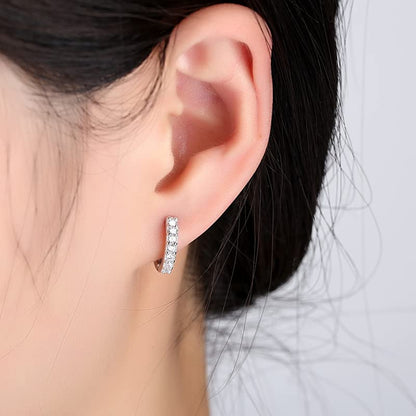 3 Pairs Huggie Hoop Earrings,Cartilage Hoop Earring Cubic Zirconia Cuff Surgical Stainless Steel Earrings - color: Black