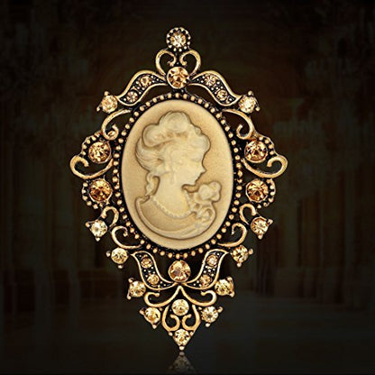 JJTZX Victorian Black Velvet Lace Choker Gothic Lady Cameo Necklace Gift for Her - style: Cameo brooch 3