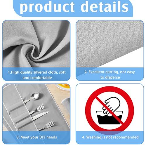 Jecery 1.1 Yard Anti Tarnish Silver Cloth by the Yard, Luxury Jewelry Silver Polishing Storage Protect Cloths for Silverware Flatware Silversmith Polishing(Gray) - color: Gray
