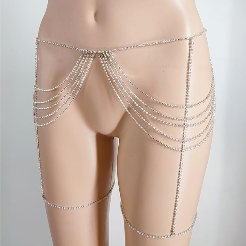 Body Chain Bra Fashion Shoulder Necklaces Bra Chain Body Jewelry - color: Silver