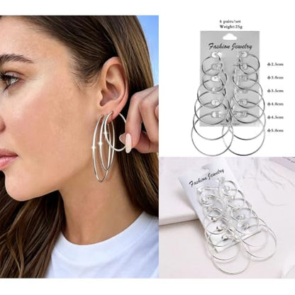 95 Pcs Gold Silver Jewelry Set for Women Includes 10Pcs Layered Necklaces, 23Pcs Layered Bracelets, 17 Hoop Earrings, 15 Stud Earrings, 20 Stackable Rings and 10 Hairpins Fashion Jewelry Set for Ladies