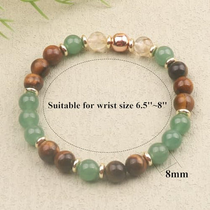 KSQS Healing Stone Bead Bracelet for Women, Natural Gemstones Balance Protection Bracelet, Spiritual Crystal Beads Bracelet Anxiety Relief with Meaning Card - color: Good Fortune