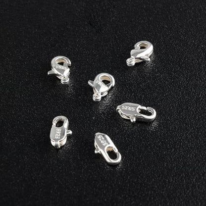 925 Sterling Silver Jewelry Making Lobster Clasps with Open Jump Rings Set | 26PCS Small Spring Italian Clasps Lobster Claw Jump Rings Necklace Chains Connect Link Repair kit Supplies Jewelry Findings - color: 26PcsA