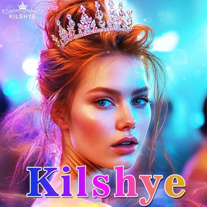 Kilshye Rhinestone Wedding Tiaras and Crowns Silver Crystal Bridal Headband Prom Headpiece for Women