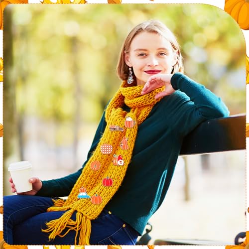 Giegxin 40 Pcs Thanksgiving Pumpkin Pins for Backpacks Cute Sunflowers Fall Spice Lapel Pins Autumn Holiday Seasonal Brooch for Clothes Bags Accessories Gifts - style: Pumpkin