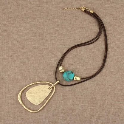 Chunky Pendant Necklace for Women Vintage Boho Necklaces Choker Layered Statement Necklaces Bohemian Jewlery Gifts - style: Large Pendant Necklace