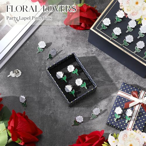 Tondiamo Rose Enamel Pins Bulk Rose Flower Lapel Brooch for Valentine's Day Women Men Gifts Clothes Bags Hats