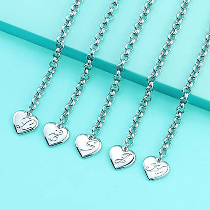 Monily Birthday Gifts for Women Initial Charm Bracelets for Women Letters Alphabet Heart Bracelet for Women - color: N: Heart