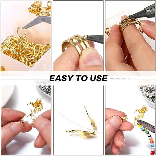462 Pcs Lobster Claw Clasps with Jump Ring Opener and Tweezer | for Jewelry Making Kit,Lobster Clasp Set with Open Jump Rings Connectors,Bracelet Making Kit for Jewellery DIY Craft