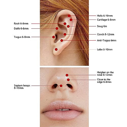 Nose Rings for Women, Gold Hypoallergenic Nose Ring Hoop, 316L Surgical Steel Septum Cartilage Earring, 20G 18G 16G 14 Guage Diameter 5mm to 16mm Body Piercing Lip Jewelry - color: Gold Plated, size: Inner Diameter: 8 mm
