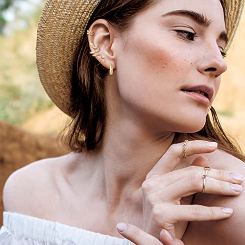 Gold Plated Ear Cuff Earrings for Women Non Piercing - Hypoallergenic Ear Cuffs Silver/Gold Non Tarnish Clip on Cartilage Earrings Fake Earring Set - color: D2:3pcs gold snake earrings