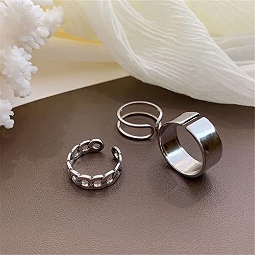 Handy and professional3 Pcs Vintage Ring Set Simple Open Toe Rings Adjustable Finger Ring Fashionable Jewelry Gifts For Women