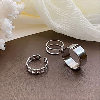 Handy and professional3 Pcs Vintage Ring Set Simple Open Toe Rings Adjustable Finger Ring Fashionable Jewelry Gifts For Women