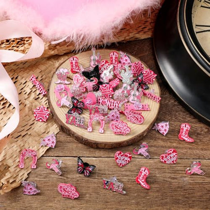 Landical 60 Pcs Western Lapel Enamel Pins Bulk Silly Goose Derby Horse Camping Coastal Cowgirl Cowboy Hat Pins for Clothing Bag Truck Hat Decor Jewelry Party Favors Gift - style: Cowgirl