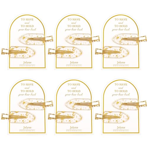 No Bend Hair Clips, 12Pcs/6cards Resin & Stainless Steel No Crease Hair Clips, Gold Glitter Bridesmaid Proposal Gift Hair Clip for Makeup Styling Hair accessories Hair Setting Clips for Bangs - color: 12Pcs（6 Cards）Gold Glitter hair clips