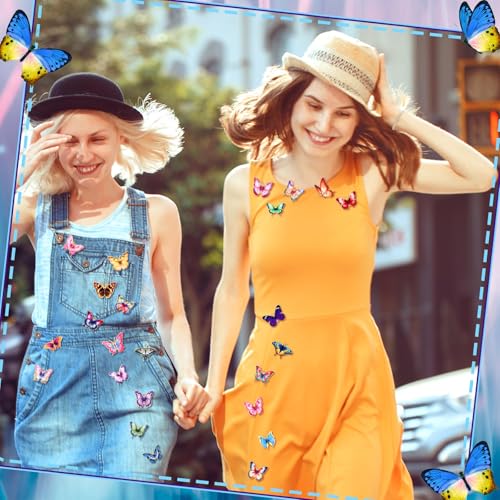 30/60 Pcs Cute Enamel Pins Bulk Plant Flower Animal Halloween Gothic Fall Pumpkin Cartoon Lapel Pin Brooches Jewelry Gift for Backpack Clothes Hats Accessories - style: Butterfly