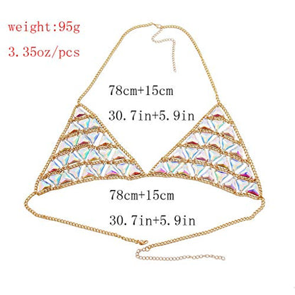Women's Sexy Suit Body Chain - color: Gold