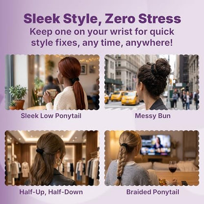 Goody Ouchless Quarter Inch Satin Scrunchies, Frizz Fighting, No Damage Scrunchies, All Hair Types, Gentle, Secure & Creaseless Hair Ties for Day and Overnight, Gifts for Women & Girls, 5 Ct, Black - style: Quarter Inch/Small