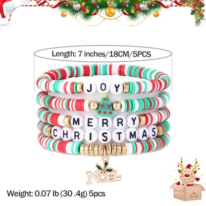 Elegance 11 designs Heishi Beaded Bracelets For Women Polymer Clay Colorful Surfer Stackable Beads Boho Bracelet Summer Beach Jewelry - color: Symbol
