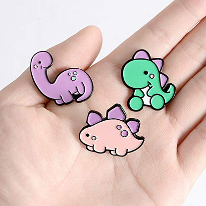 Cute Enamel Pin Set Lapel Pins Brooches Cartoon Brooch Badge Pins for Clothes Bags Backpack for Women - color: Dinosaur Set