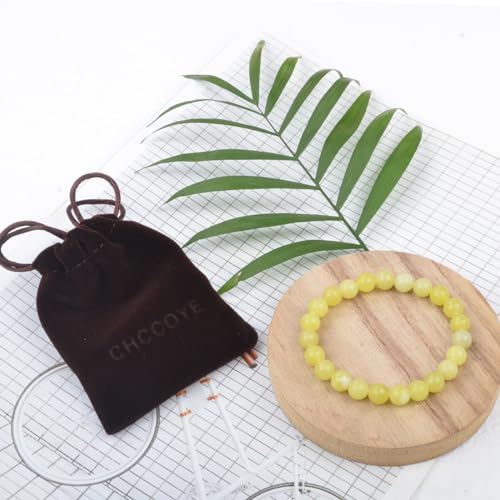Natural Healing Gemstone Bracelet Handmade Yoga Stretch Elastic Bracelet Stress Relief Crystal Jewelry for Men and Women - color: Lemon Jade(Good Mood), size: 8mm