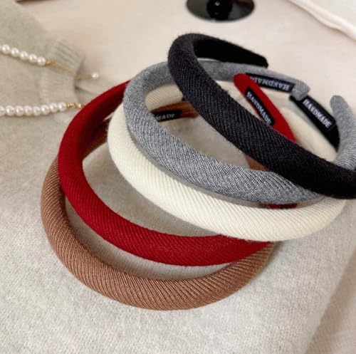 Huachi Headbands for Women Non Slip Trendy Headbands for Women’s Hair Thin Padded Headband for Girls, Cute Head Bands Elastic Hair Bands for Women Fashion Accessories 5PCS
