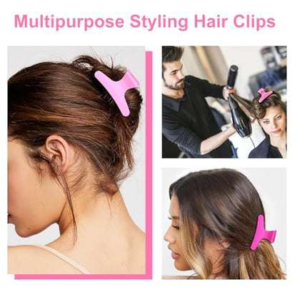 Ondder Pink Butterfly Hair Claw Clips for Styling and Sectioning - Makeup Hair Clamp Clips for Women and Girls - color: Pink Series
