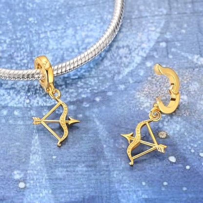 LAZA 925 Silver Charms for Bracelets and Necklaces Gold charms for Women | Summer Travel Party Lucky Zodiac Charms Clearance Pendant Beads Christmas Birthday Graduation Gift Jewelry for Women - color: Sagittarius