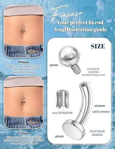 Floating Titanium Belly Button Rings Hypoallergenic G23 Titanium Internally Threaded Belly Ring 14G Belly Piercings for Women Navel Piercings Jewelry - color: dot